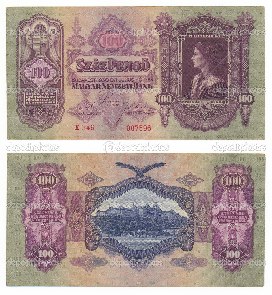Hungarian banknote at 100 pengo, 1930 year