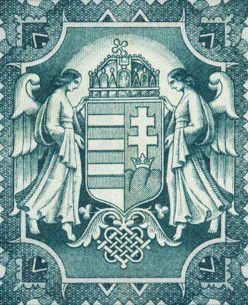 Ungarisches Wappen mit Engeln — Stockfoto