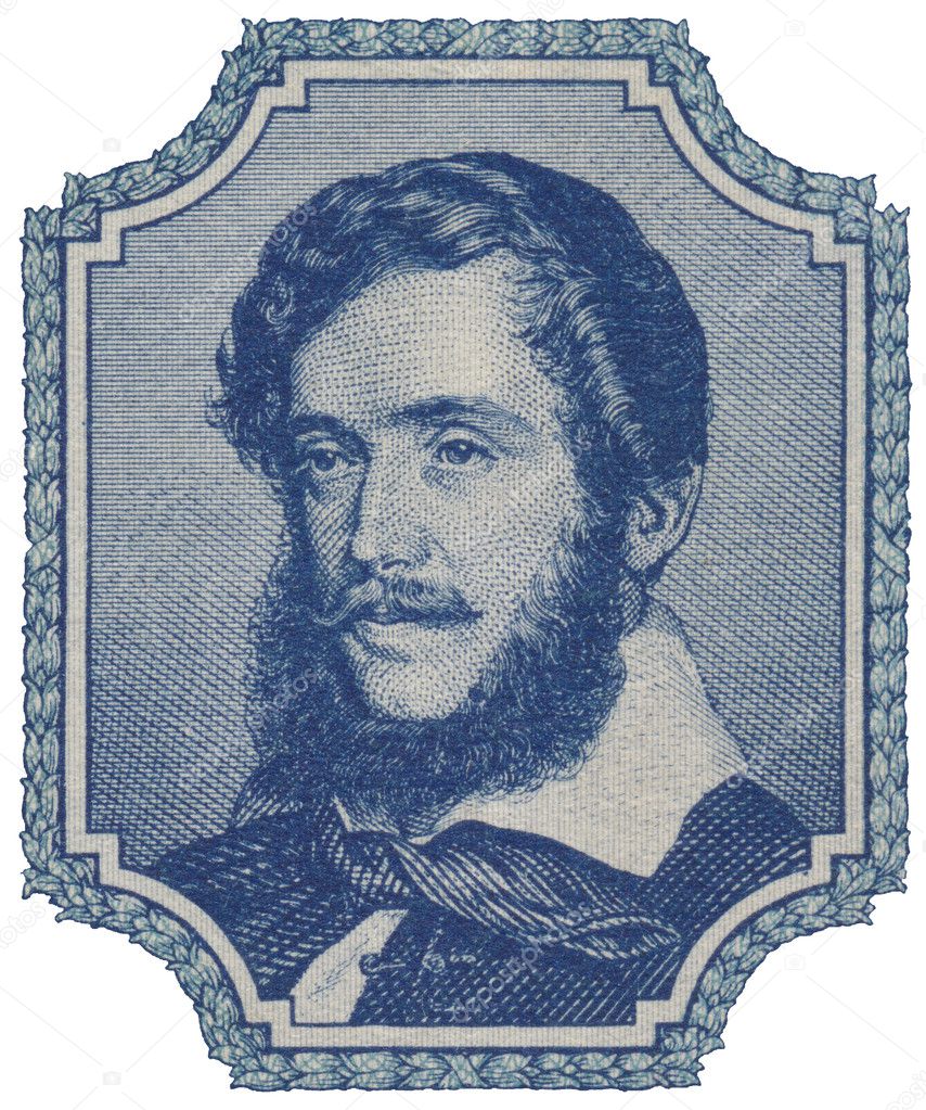 Lajos Kossuth portrait on a banknote