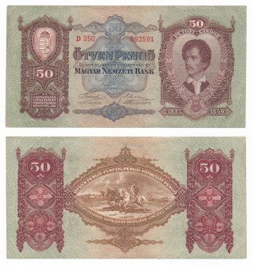 Macar banknot 50 pengo, 1932 yılı itibariyle