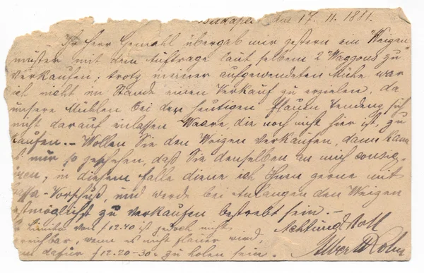 eski Alman el yazısı - 1881 yaklaşık