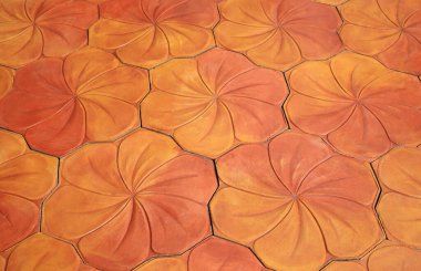 Arkaplan olarak çiçek kiremit dokusu. Frangipani veya Plumeria çiçeği. Perspektif görünümü