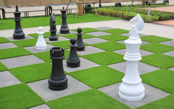 Große Schachfigur Dekorativ Garten — Stockfoto