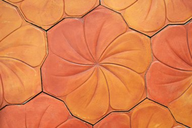 Arkaplan olarak çiçek kiremit dokusu. Frangipani veya Plumeria çiçeği. Üst görünüm