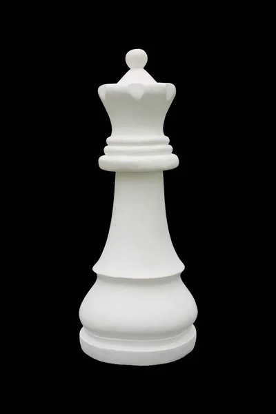 Белый Король Шахмат Стоял Изолированный Черном Фоне — стоковое фото