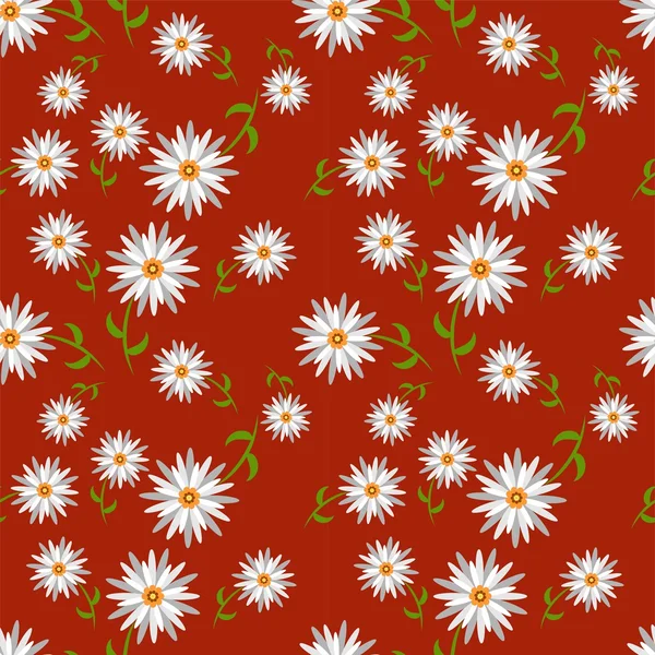 Beautiful seamless background with daisies — Stock Vector