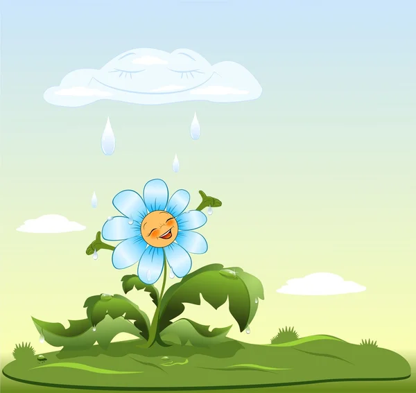 Květ se raduje déšť — Stock fotografie