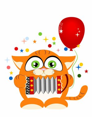 mızıka oynayan yavru kedi