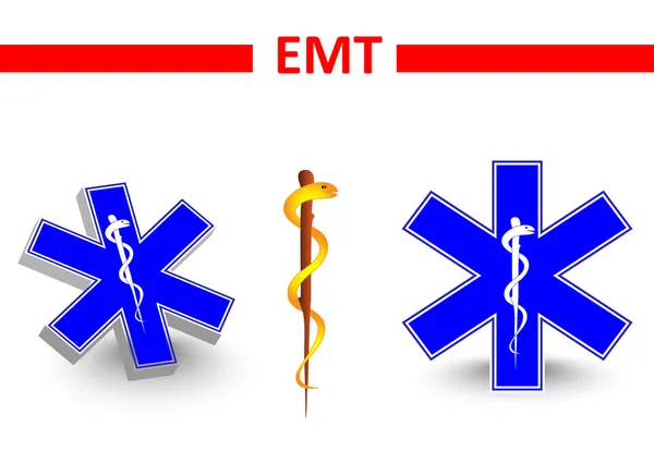 EMT. Krzyż Świętego Andrzeja i Eskulap — Wektor stockowy