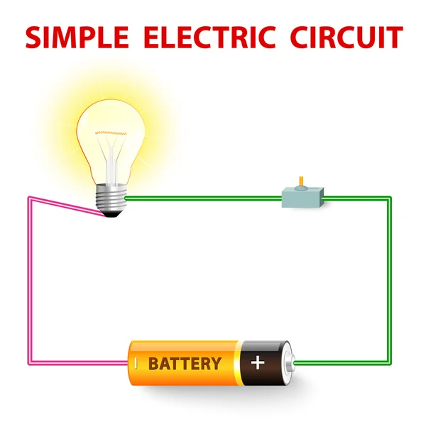 Een eenvoudige elektrische schakeling — Stockvector