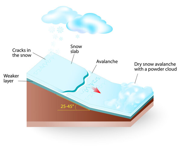 Snow avalanche Vector diagram