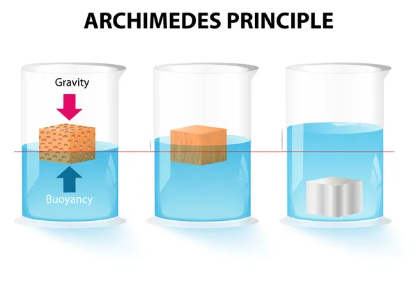 Archimedes의 원리 — 스톡 벡터