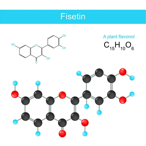 Fisetina Fórmula Química Estructural Plant Flavonol Fórmula Esquelética Una Sustancia — Archivo Imágenes Vectoriales