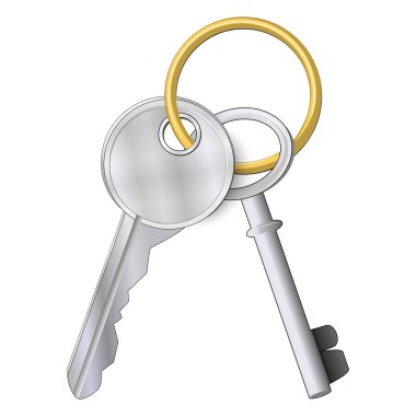 bunch of keys. Realistic silver and gold metal. old and modern keys The concept of privacy, security and protection, House or apartment rental or sale. Vector icons or symbol.