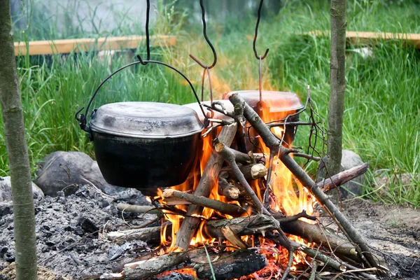 At the campfire — Stock Photo, Image