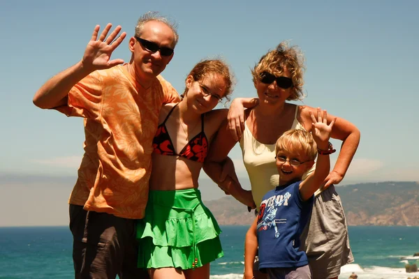 Familie på ferie – stockfoto