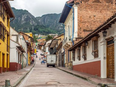 Bogota, Colombia - May 01, 2016: Colourful houses in  Bogota