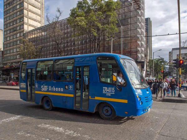 Bogota Colombia May 2016 Blue Bus Streets Bogota — Φωτογραφία Αρχείου