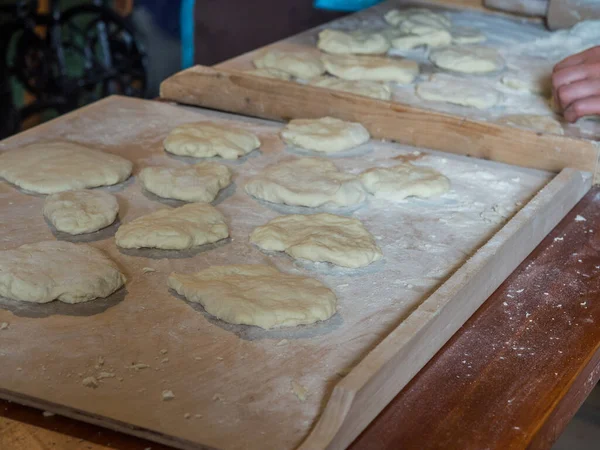 Pancakes Baking Sheet Pepared Coal Kitchen Polish Name Blachorze — Stockfoto
