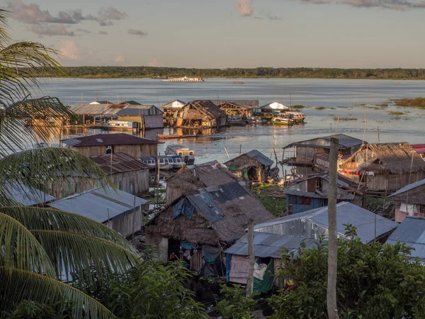Casas Llanura Inundable Del Río Amazonas Iquitos Perú — Foto de Stock