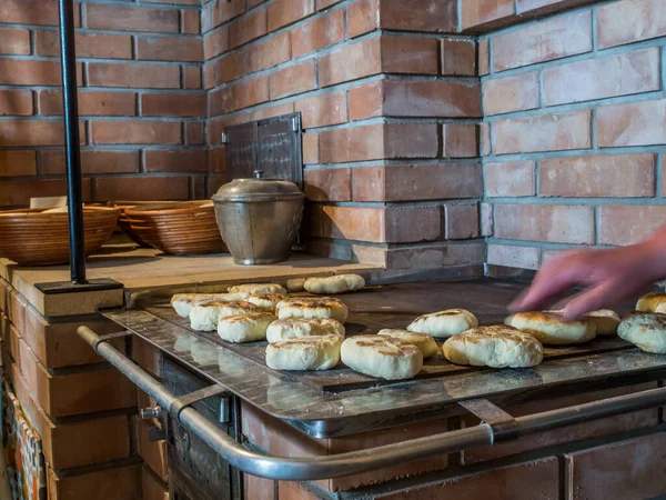 Pancakes Baking Sheet Pepared Coal Kitchen Polish Name Blachorze — Stock Photo, Image
