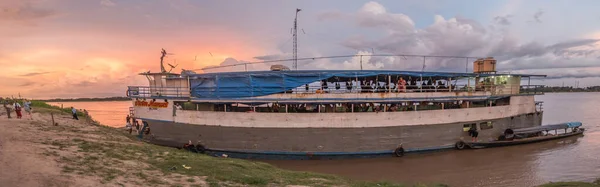 Santa Rosa Peru December 2017 Cargo Boat Amazon River Background — Stock Photo, Image