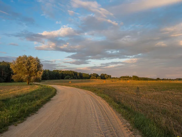 Kırsal Bir Yol Podlasie Podlachia Polonya Avrupa Bölgeye Podlasko Veya — Stok fotoğraf