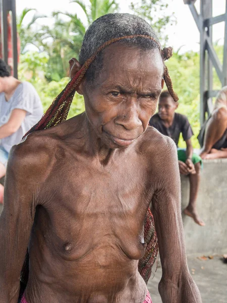 Dekai Indonesia Enero 2015 Mujer Vieja Arrugada Tribu Mamuna — Foto de Stock