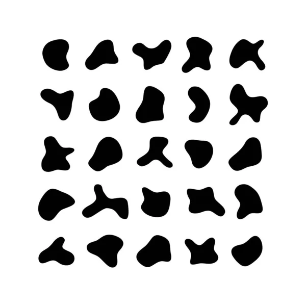 抽象的な有機的な形のセット ランダム楕円形の塊のコレクション ベクターイラスト — ストックベクタ