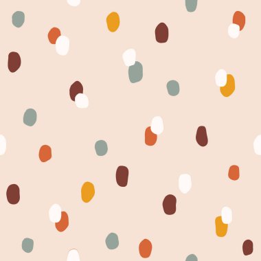 Kusursuz renkli benekli desen. Rastgele el çizimleri olan vektör soyut arkaplan.