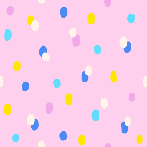 Naadloze Kleurrijke Polka Dot Patroon Vector Abstracte Achtergrond Met Willekeurige — Stockvector