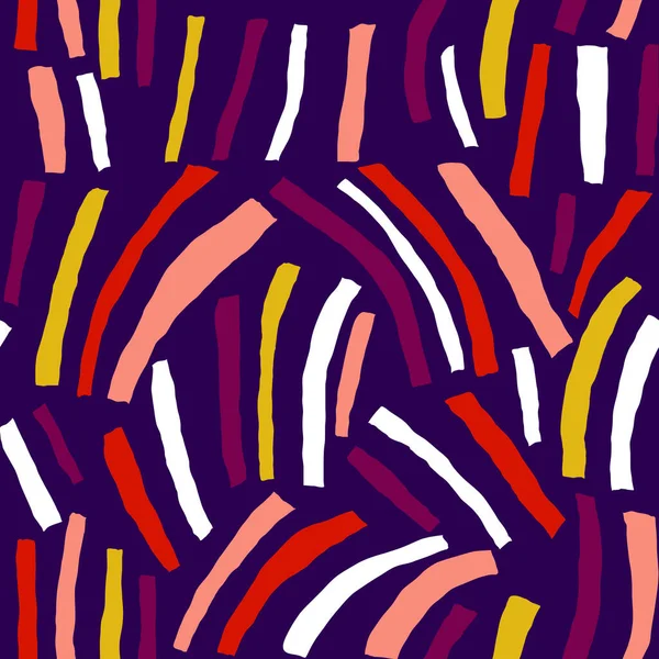 Ручной Рисунок Коллажа Современного Искусства Разноцветными Полосами Современный Векторный Бесшовный — стоковый вектор