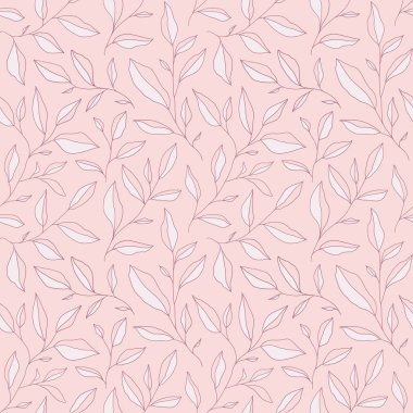 Karalama yapraklı kusursuz monokrom deseni. Tarzlı ağaç dalları olan vektör çiçek arkaplanı. Kumaş, baskı, kapak, afiş, davet için el çizimi tasarım ögeleri.