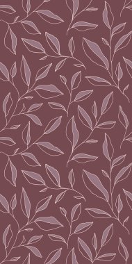 Karalama yapraklı kusursuz monokrom deseni. Tarzlı ağaç dalları olan vektör çiçek arkaplanı. Kumaş, baskı, kapak, afiş, davet için el çizimi tasarım ögeleri.