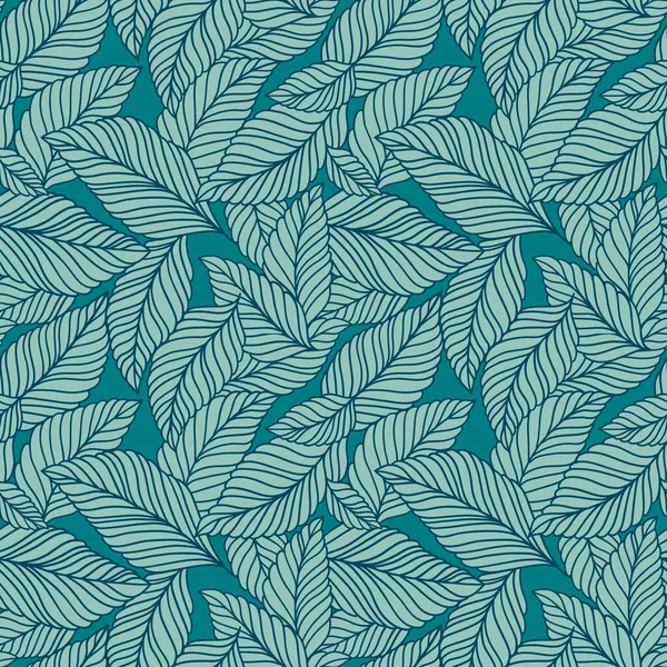 Élégant Motif Sans Couture Avec Des Feuilles Délicates Vecteur Fond — Image vectorielle