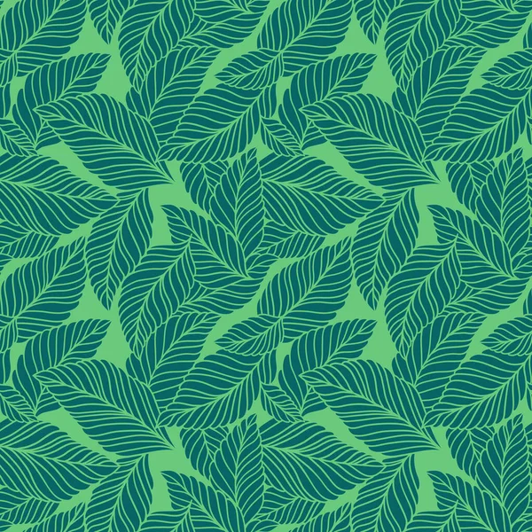 Élégant Motif Sans Couture Avec Des Feuilles Délicates Vecteur Fond — Image vectorielle