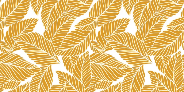 Elegantes Nahtloses Muster Mit Zarten Blättern Vector Handgezeichneter Floraler Hintergrund — Stockvektor