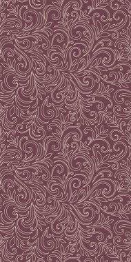 Yaprakları ve bukleleri olan zarif, pürüzsüz bir desen. Lüks çiçekli bir geçmişi var. Vektör illüstrasyonu, EPS 10.