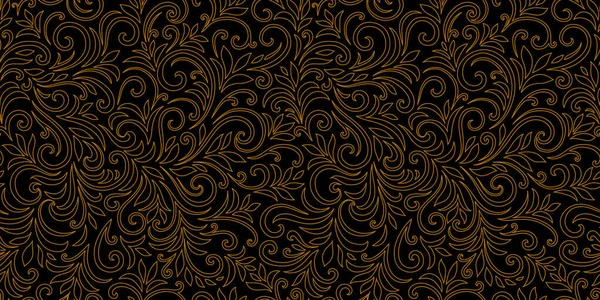 Elegant Seamless Pattern Leaves Curls Luxury Floral Background Vector Illustration — Stock Vector