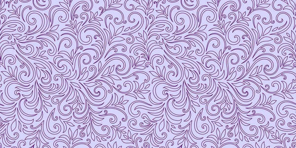 Yaprakları ve bukleleri olan zarif, pürüzsüz bir desen. Lüks çiçekli bir geçmişi var. Vektör illüstrasyonu, EPS 10.