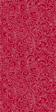 Yaprakları ve bukleleri olan zarif, pürüzsüz bir desen. Lüks çiçekli bir geçmişi var. Vektör illüstrasyonu, EPS 10.