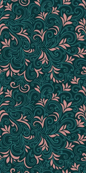 Elegant Seamless Pattern Leaves Curls Luxury Floral Background Vector Illustration — Stock Vector