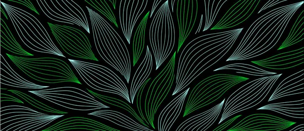 Patrón Floral Lujo Con Hojas Dibujadas Mano Fondo Astracto Elegante — Vector de stock