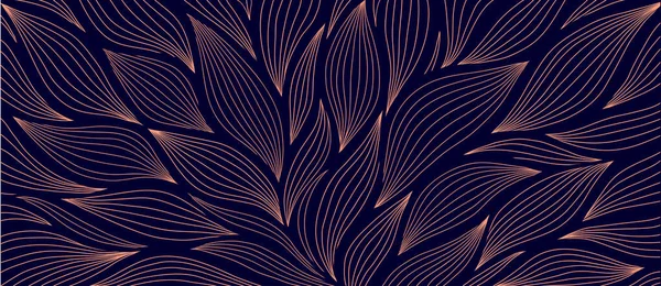 Patrón Floral Lujo Con Hojas Dibujadas Mano Fondo Astracto Elegante — Vector de stock