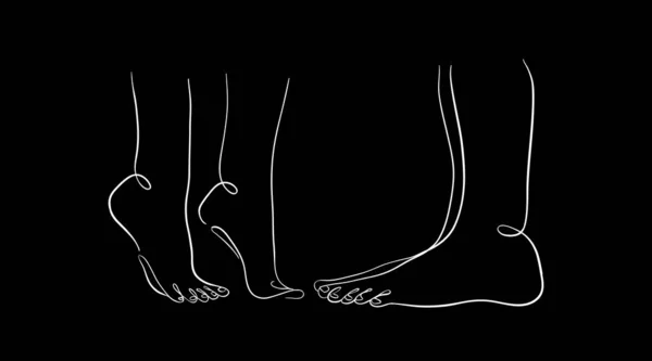 Μια Γραμμή Αρσενικά Και Θηλυκά Πόδια Εικονογράφηση Φορέα Ημέρα Του — Διανυσματικό Αρχείο