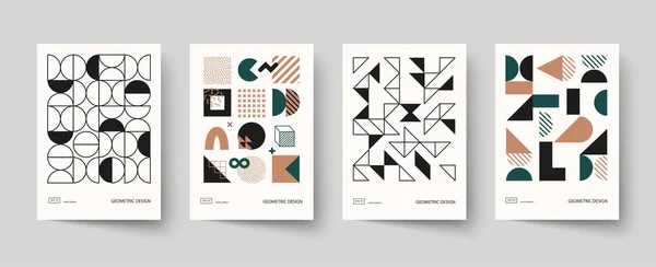 Trendiges Cover Design Minimale Geometrische Formkompositionen Geeignet Für Broschüren Poster — Stockvektor