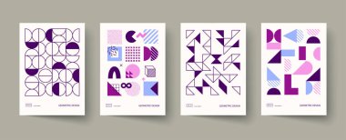 Trendy covers design. Minimal geometric shapes compositions. Applicable for brochures, posters, covers and banners. clipart