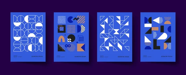 Trendy Covers Ontwerp Minimale Geometrische Vormen Composities Toepasbaar Voor Brochures — Stockvector