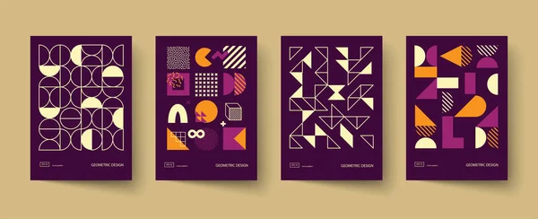 Modny Design Okładki Minimalne Kształty Geometryczne Kompozycje Dotyczy Broszur Plakatów — Wektor stockowy