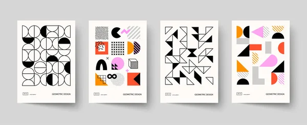 时髦的封面设计 最小的几何形状合成 适用于小册子 封面和横幅 — 图库矢量图片